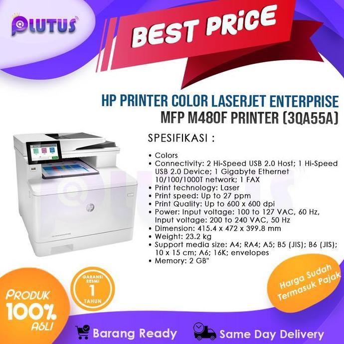 HP Printer Color LaserJet Enterprise MFP M480F Printer (3QA55A)