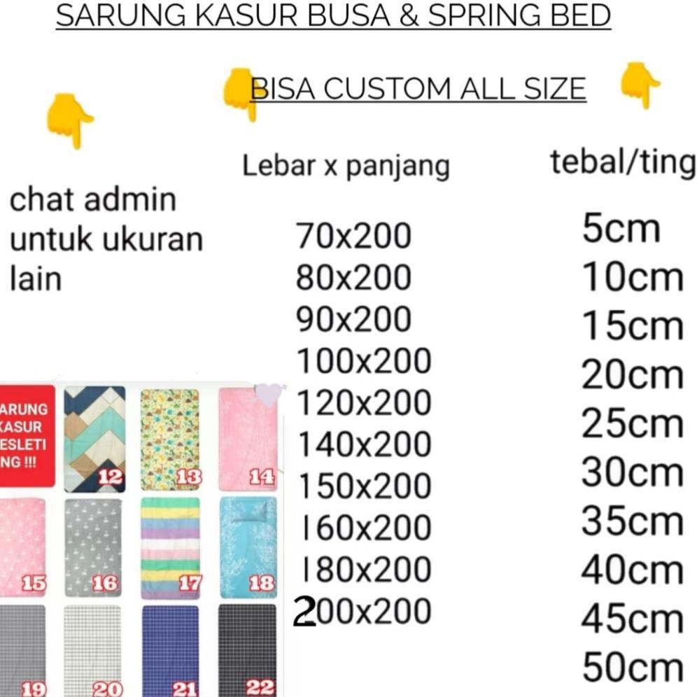 greend bunsu Dekor  Sarung Kasur Urung Busa Spring Bed Seprei Resleting Semua Ukuran Ada 90X200 120X