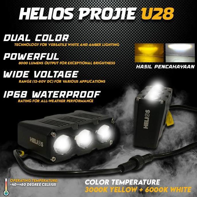 Lampu Tembak Foglamp Laser Mini Projie 3 mata helios u28