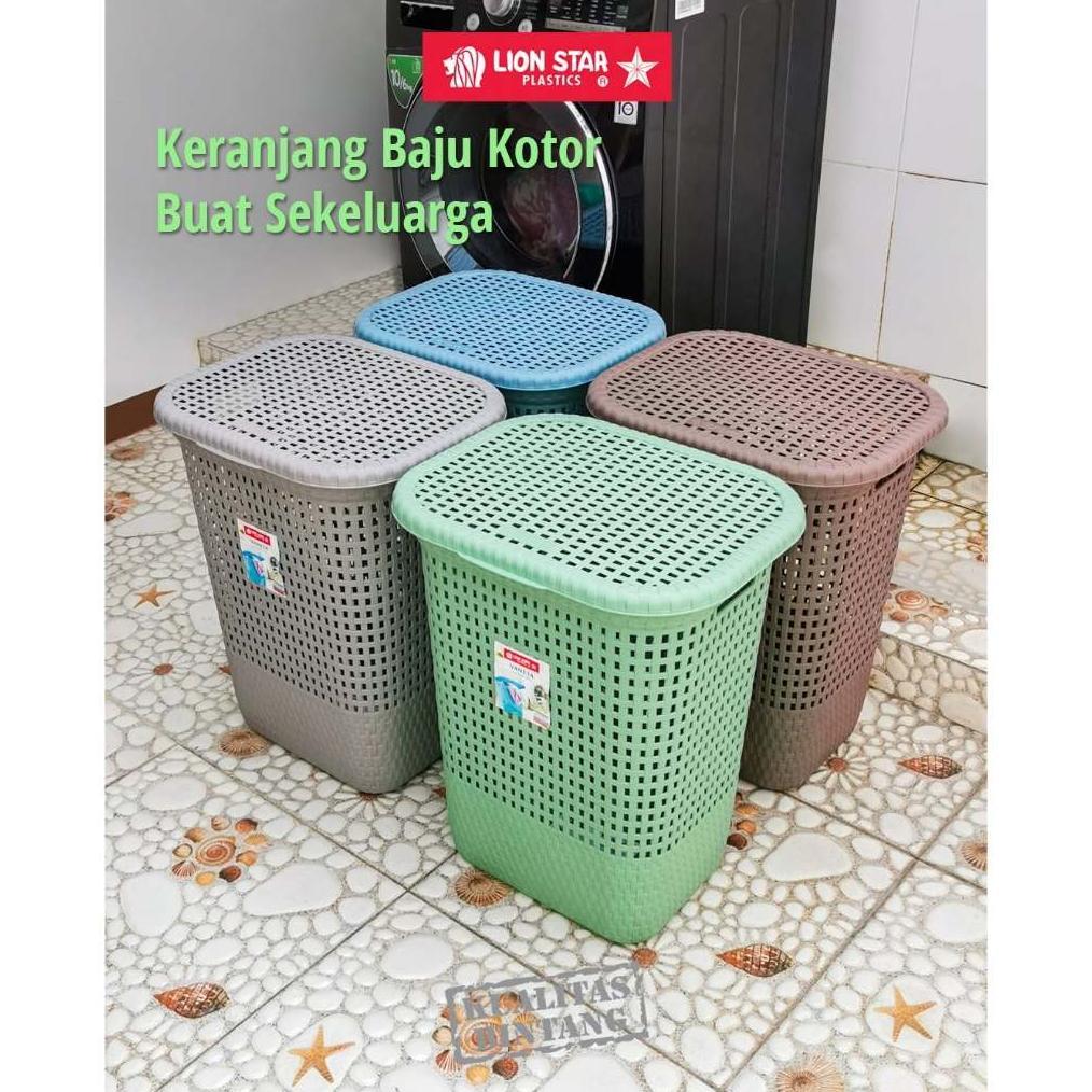 Keranjang Baju Pakaian Vanesa Laundry Box Medium - Large Lion Star Keranjang Baju Plastik