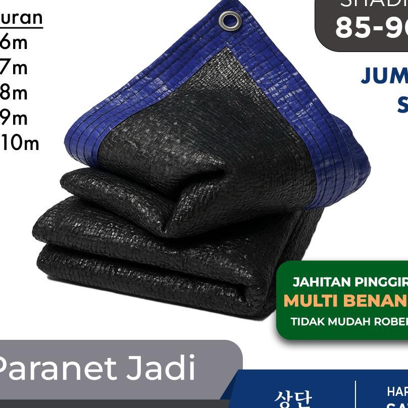 Jaring Paranet Anti Uv 90% Grade A Lebar 3 Meter Merk Shangdan Ukuran Jumbo Premium