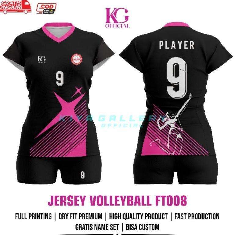 Jersey Voli Wanita Ft008 Full Printing Gratis Nama Dan Nomor