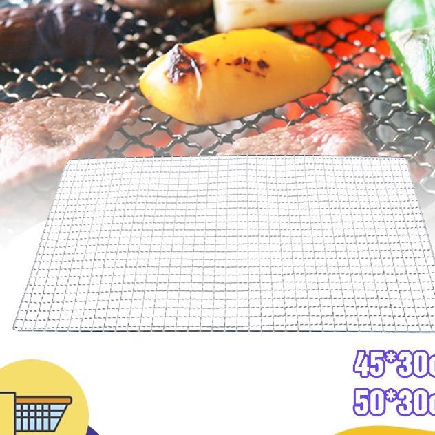 Pemanggang Kawat Stainless Jaring Panggangan Bbq Serbaguna Kawat Bbq Anti Lengket
