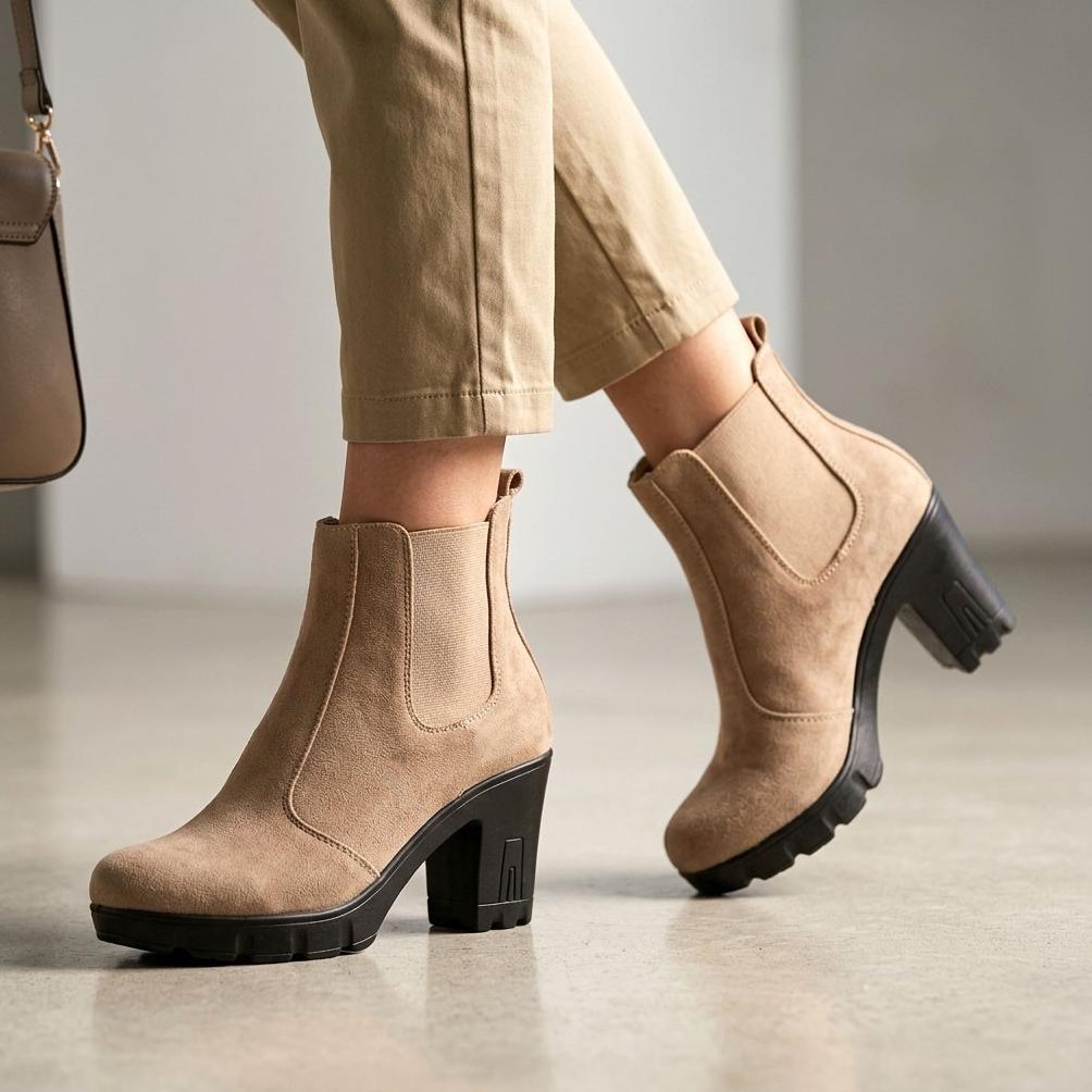 CUCI GUDANG Hertz - Sepatu Boots Wanita V 3371 Heels Wanita Trendi Berkualitas Warna Hitam