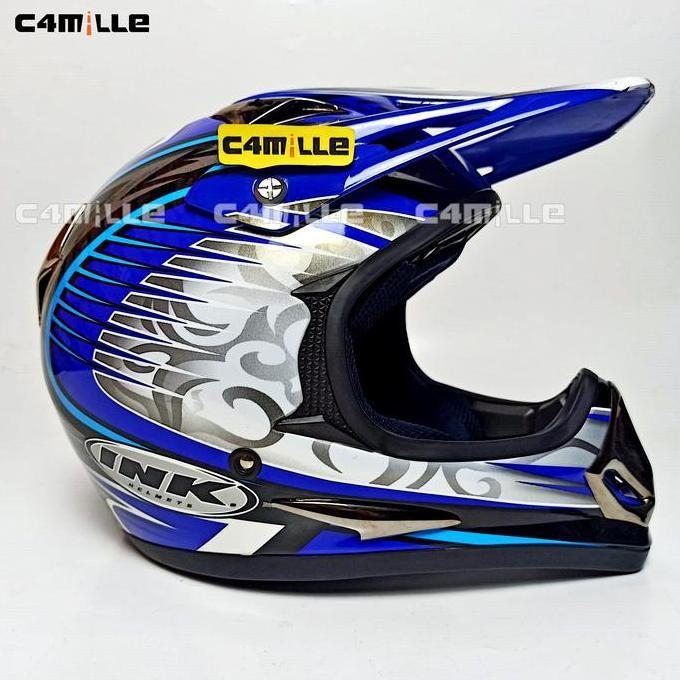 HELM INK CROSS MOTO - X #2 REFLEX BLUE GOLDEN WHITE TRAIL CROSS