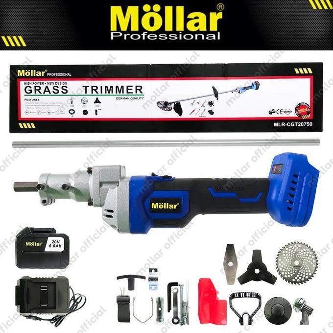 MOLLAR CGT20750 Mesin Potong Rumput 20V Cordless Grass Cutter Trimmer (TERBAIK) (TERBARU) (TERMURAH)