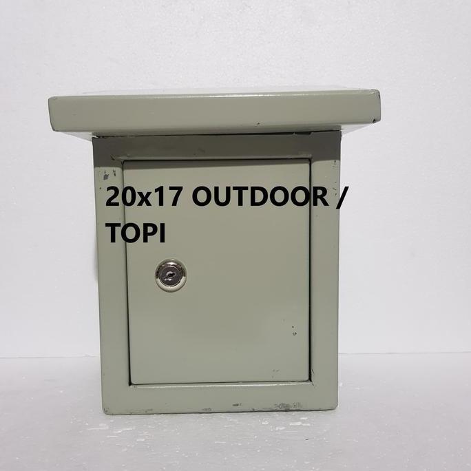Box Panel 20x17 Outdoor + Rel / Panel Box 20x17 Topi + Din Rail MCB