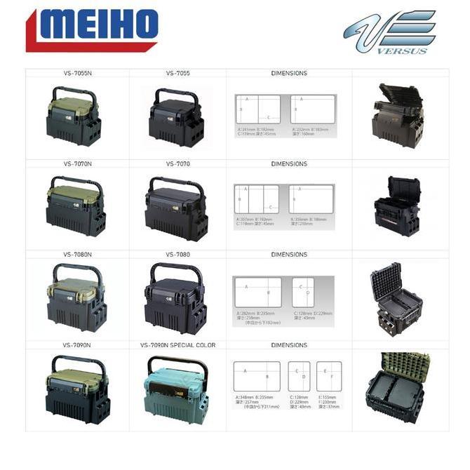 Meiho Versus Run Gun System VS 7055 7055N 7070 7070N 7080 7080N 7090N Tackle Box Kotak Pancing Ready