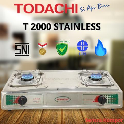 Jamin Murah Sentra Kompor Gas Todachi 2 Tungku Stainless ( Lpg / Gas Alam ) T-2000S Buruan Beli