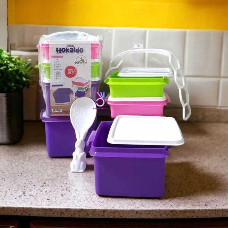 BIG PROMO RANTANG HOKAIDO SUSUN 3 / LUNCH BOX KATERING BEKAL ANAK SEKOLAH