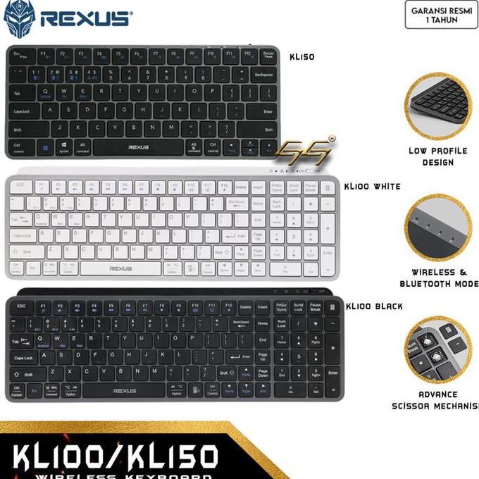 REXUS KL100 KL150 KL-100 KL-150 KL 100 KL 150 Keyboard Office Bluetooth Wireless Low Profile