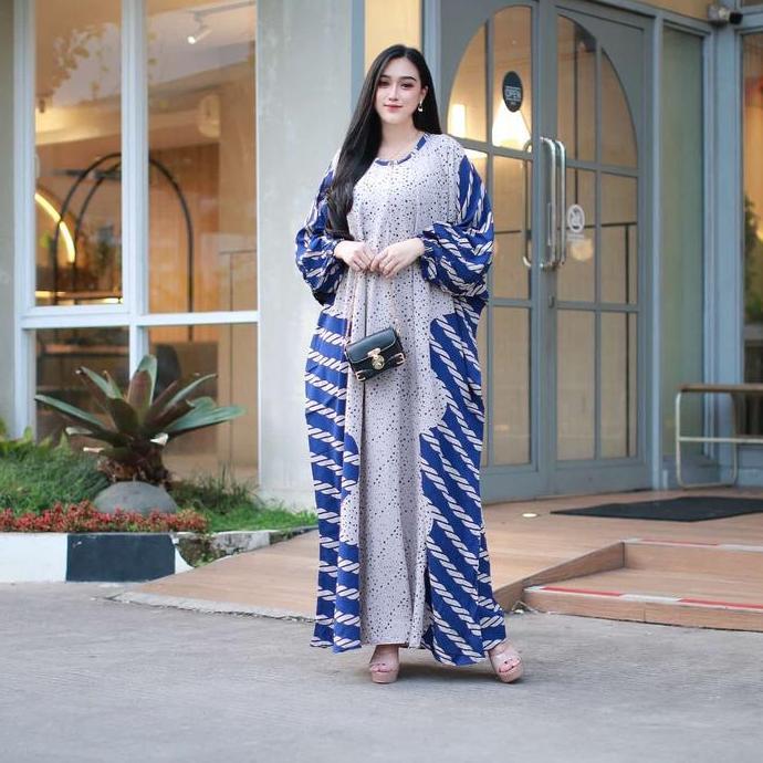 Arsy- (Bisa ) Gamis Kaftan Bunda Bahan Rayon Tebal Muslim Nita Meh Panjang Dress Remaja Desa Pesta L