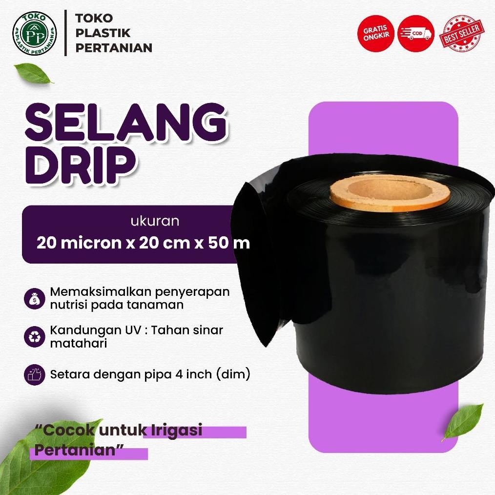 Selang Drip 20 micron 4 dim 50 meter - Pipa 4 inch