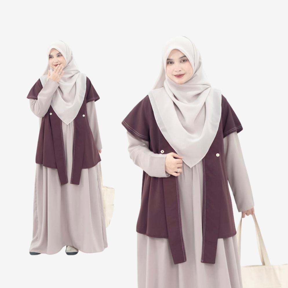Hot Mininos Asuka Set Outer Gamis Minimalist Syari 2In1