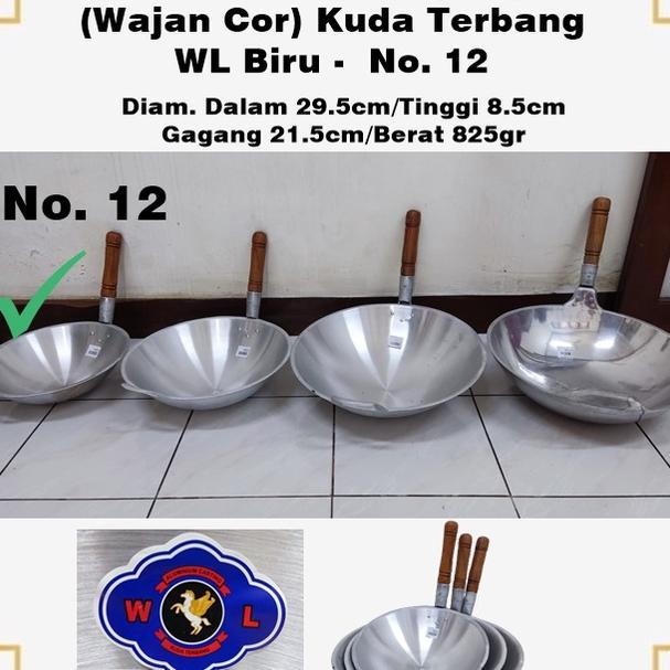 Wajan Nasi Goreng Cor Super Kuda Terbang Wl Biru No. 12
