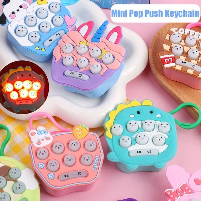 DAXZI Fidget Toys Gantungan Kunci Mainan Game Pop it Elektrik Mini Pop Push