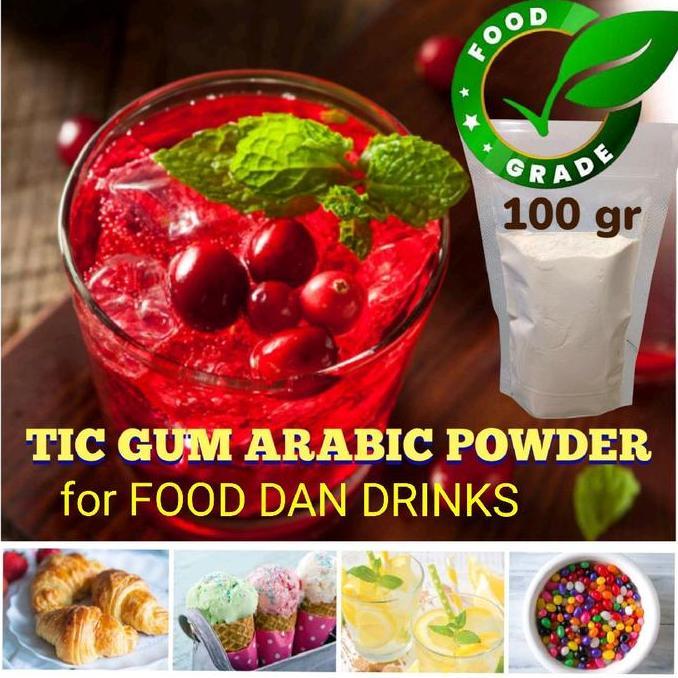 Yuks- Gum Arabic Powder 100 Gram Gom Arab Bubuk Gum Arabica Food Grade