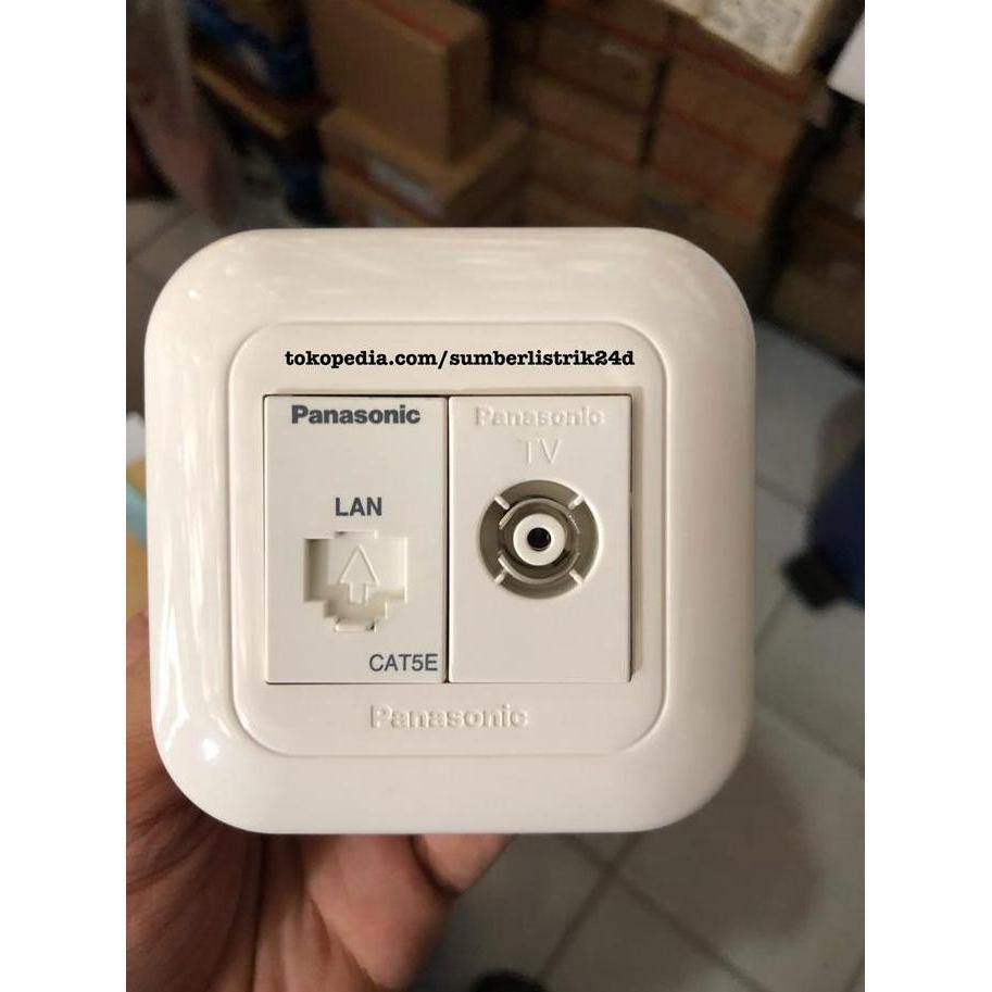 Stopkontak outlet data cat5 dan tv antena stop kontak lan tv panasonic