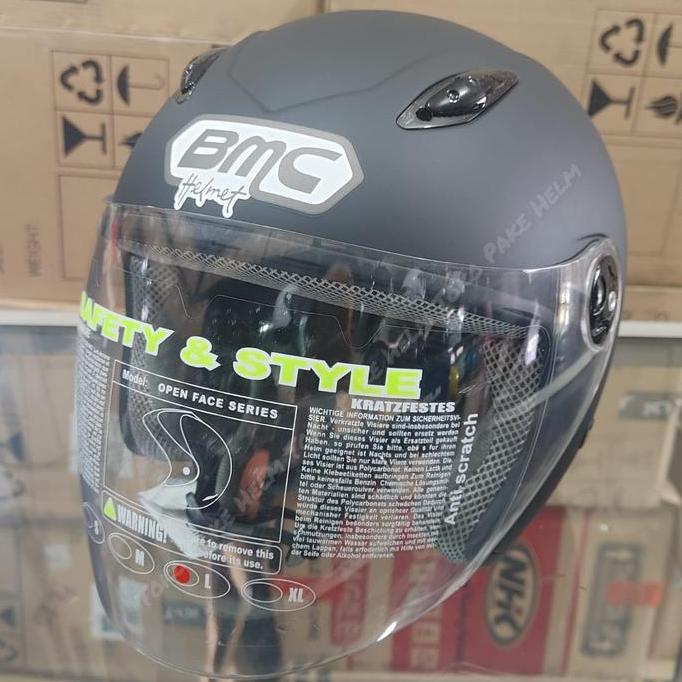 Comet- Helm Bmc Milan Hitam Doff Bmc Half Face