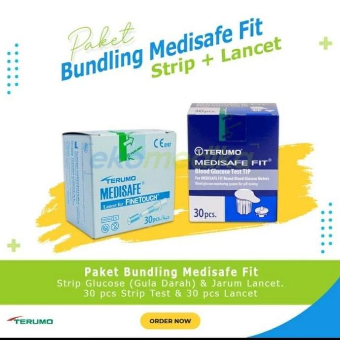 Medisafe Test Tip Terumo 30's + Medisafe Lancet Terumo 30's