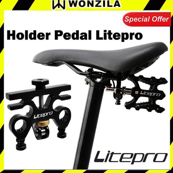 Promo Litepro Holder Pedal QR Buckle Bracket Tempat Pedal Seli Hitam Diskon