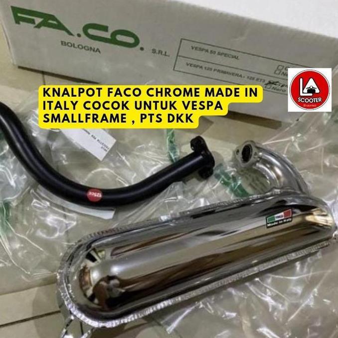Knalpot Faco (Chrome) utk vespa Smallframe Pts dkk