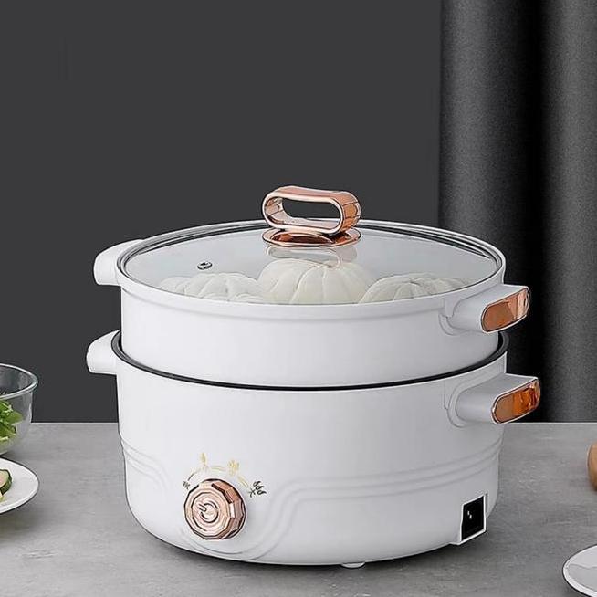 Panci Masak Listrik Serbaguna 22Cm Rosealat Masak Nasi Goreng Tumis Bakar Serbaguna
