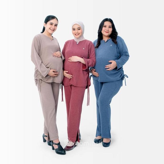 [BEST SELLER] Momiasi Ruby One set Knit Setelan Wanita Knit Rib Baju Set Celana Bumil Busui Friendly