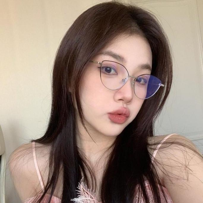 Cat Eye Kacamata minus -0.25 s/d -4.25 kacamata mata kucing Anti biru gaya Korea Unisex 1053 TS