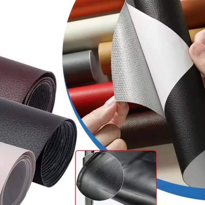 SAMRUAY Stiker Kulit Sintetis Tambal Sofa Jok Motor Robek Dengan Lem Perekat Waterproof 137x50cm