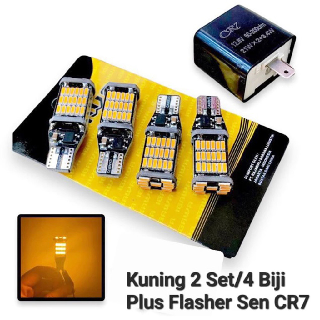 Paket Set  Lampu Sein Dajjal T45 + Flasher CR7 Universal