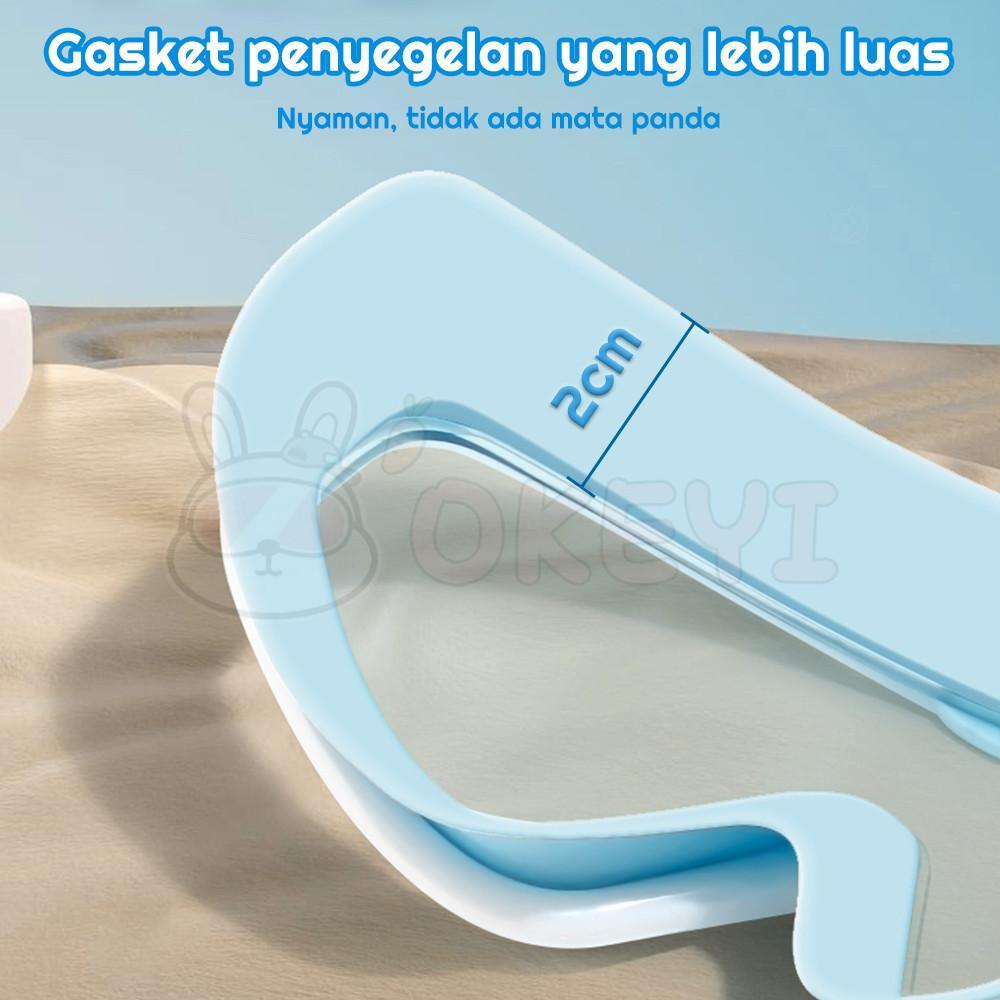 Okeyi Kacamata Renang Anti Fog Uv Kacamata+Penutup Telinga Laki Dan Perempuan Anak