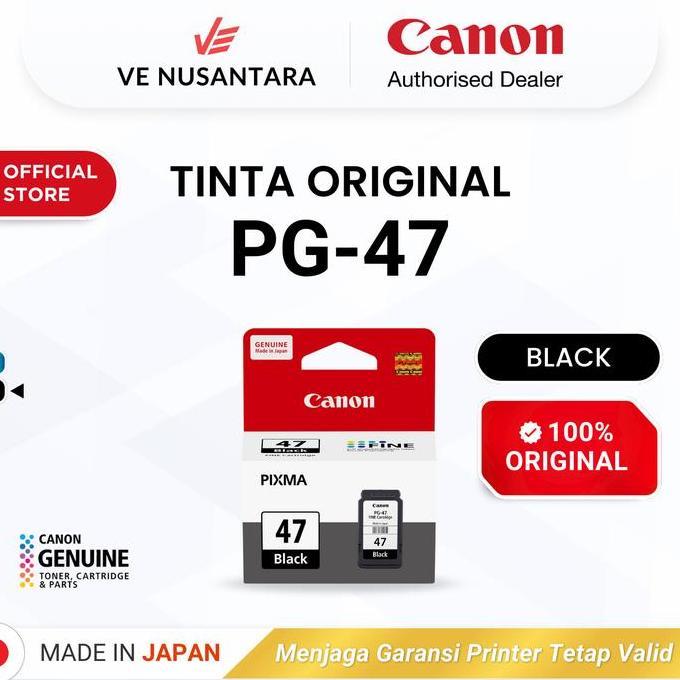 TINTA ORIGINAL CANON PG47 BLACK - TINTA CANON PRINTER E410 E470 E3170 E470 E4570 - TINTA CARTRIDGE K