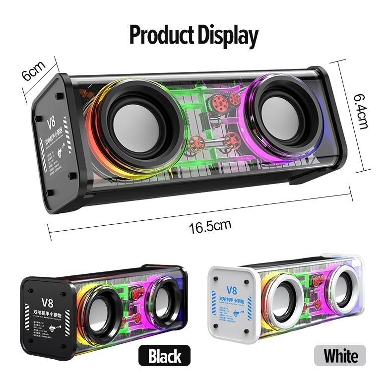 HOT DEALS SPEAKER BLUETOOTH SUBWOOFER MERIAM BAJA KECIL TRANSPARAN AUDIO PORTABEL NIRKABEL 13W MECHA