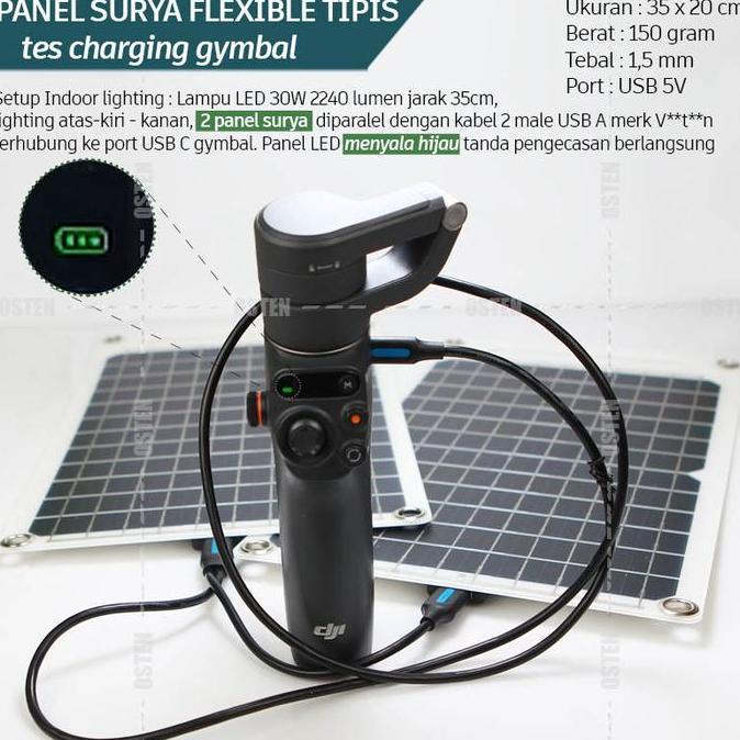 Solar panel monokristalin lentur flexible ringan tipis 10W / HP Charger / cas ponsel tenaga surya ma