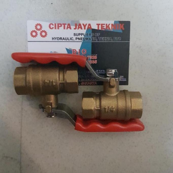 Ball Valve Kuningan / Stop Kran 1/4 Inch