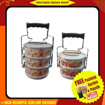 BESTPROMO RANTANG ENAMEL SUSUN / TEMPAT MAKAN / RANTANG PIKNIK SUSUN 2, DAN SUSUN 3