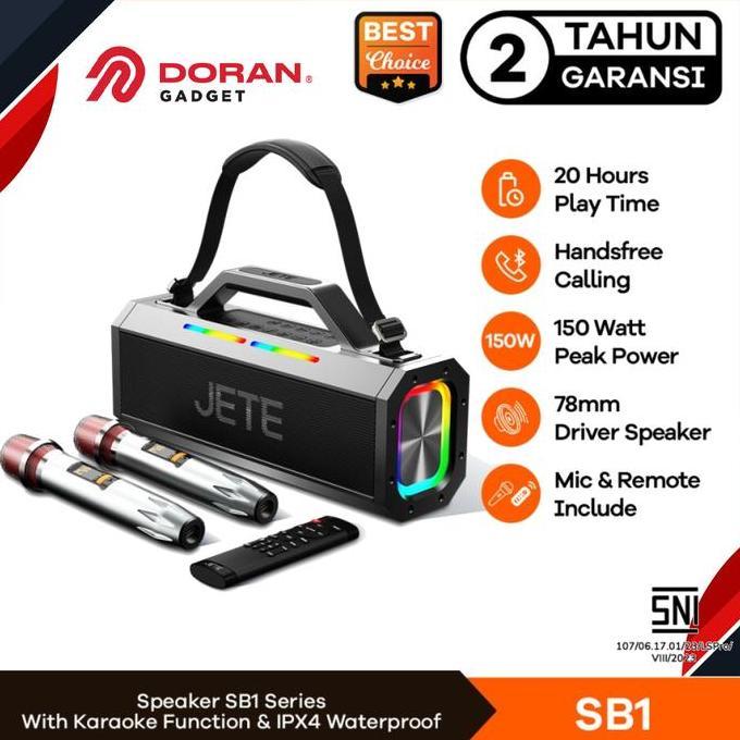 SPEAKER KARAOKE JETE SB1 BLUETOOTH SURROUND SOUND DEEP GARANSI RESMI MURAH
