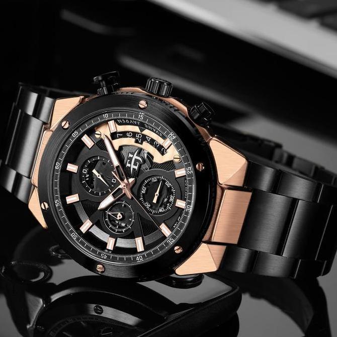 Orologio- Evans Jayden Jam Tangan Pria Ej 9562 Rantai Stainless Steel Chronograph Kaca Sapphire Ter 