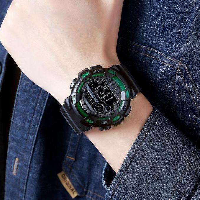 Horfa- Jam Tangan Pria Dital Rubber Tahan Air Skmei 2110