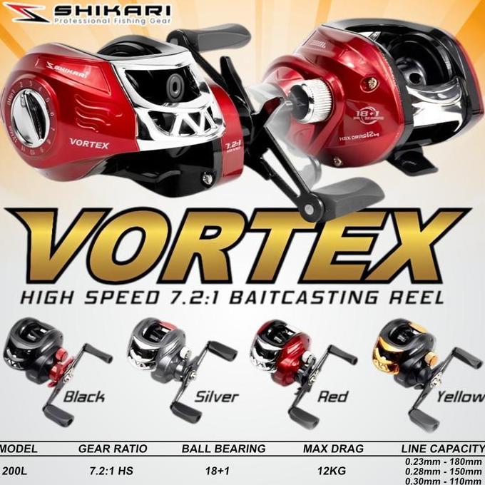 Reel Pancing Baitcasting High Speed 7.2:1 Reel BC Shikari VORTEX