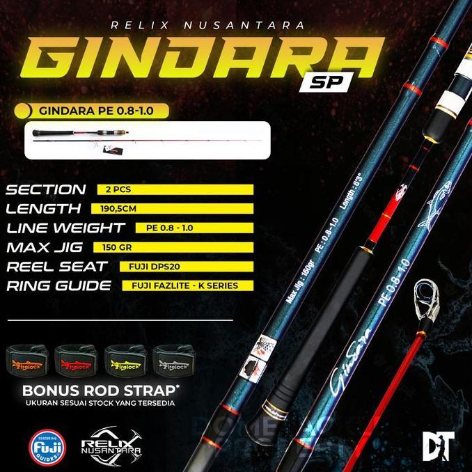 RELIX NUSANTARA GINDARA Joran Pancing I ROD Jigging Spinning Ultralight Overhead PE 0.8 1.0 1.5 2.5 