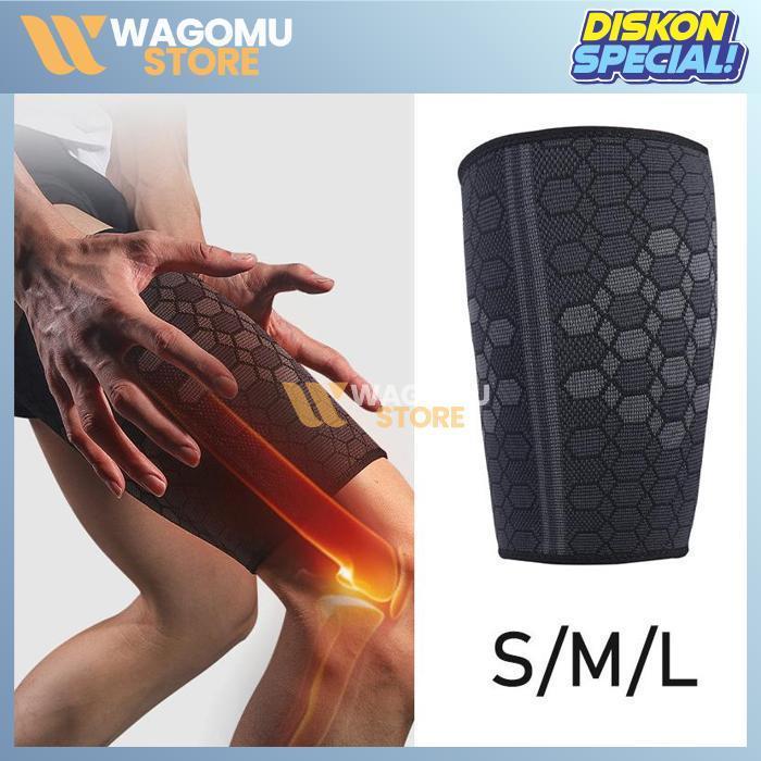 WAGOMU Deker Pelindung Paha Atas Decker - Deker Thigh Support Elastis Bahan Nilon untuk Sepakbola Fu