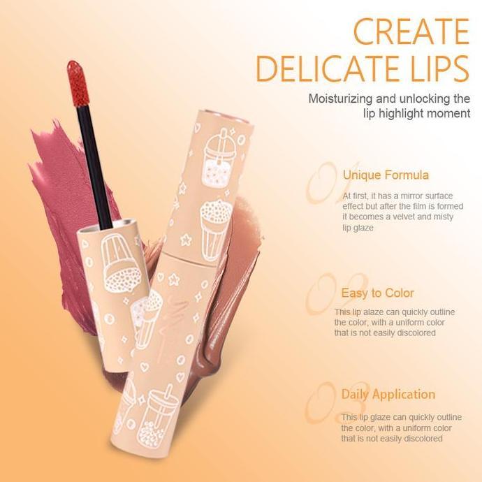 NEW WindwindLip Glaze Velvet Mist Face Lip Glaze Natural Silky Smooth Lip Glaze Pemutih Matte Lip Gl