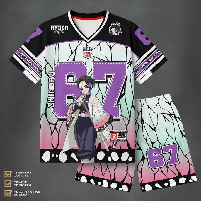 Setelan Jersey Anak Sanemi Premium Fullprint 83  Baju Setelan Anak Sanemi Shinazugawa Dryfit Adem | 