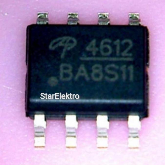 AO4612 SOP-8 SMD IC 4612 MOSFET N+P CHANNEL FIELD EFFECT KOMPONEN P4612 ALPHA OMEGA 60V 2WATT SE27