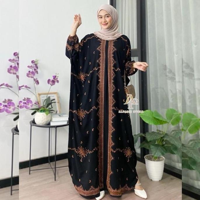 Habibah Kaftan Rayon Premium Kaftan Kondangan Grosir Kaftan Batik Salur Busui Lengan Panjang