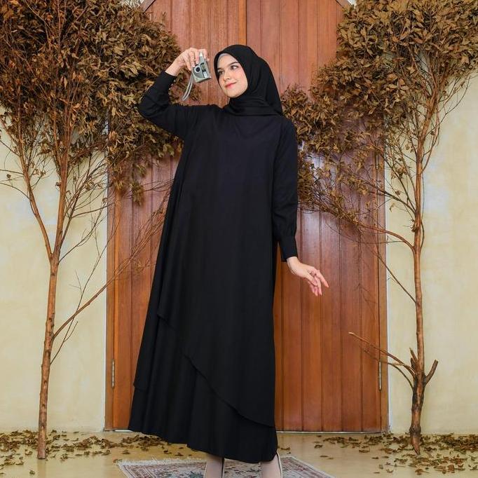 RILLEY - Gamis Rayon Mirava | Gamis Wanita Polos Bahan Adem Rayon Cotton