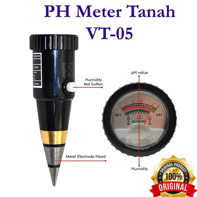 Ph Meter Tanah Vt 05, Alat Ukur Keasaman Tanah, Soil Tester Akurat, Original