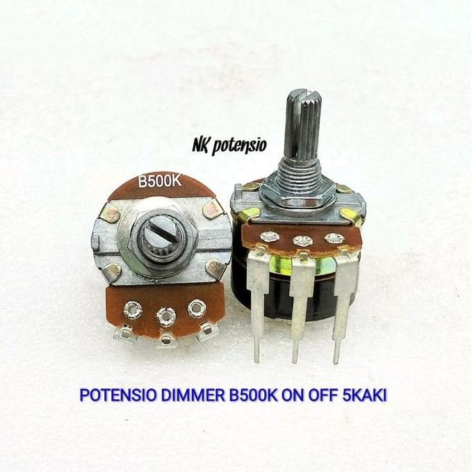 Gasss- Potensio Dimmer B500K On Off Kaki 3+2 Mono
